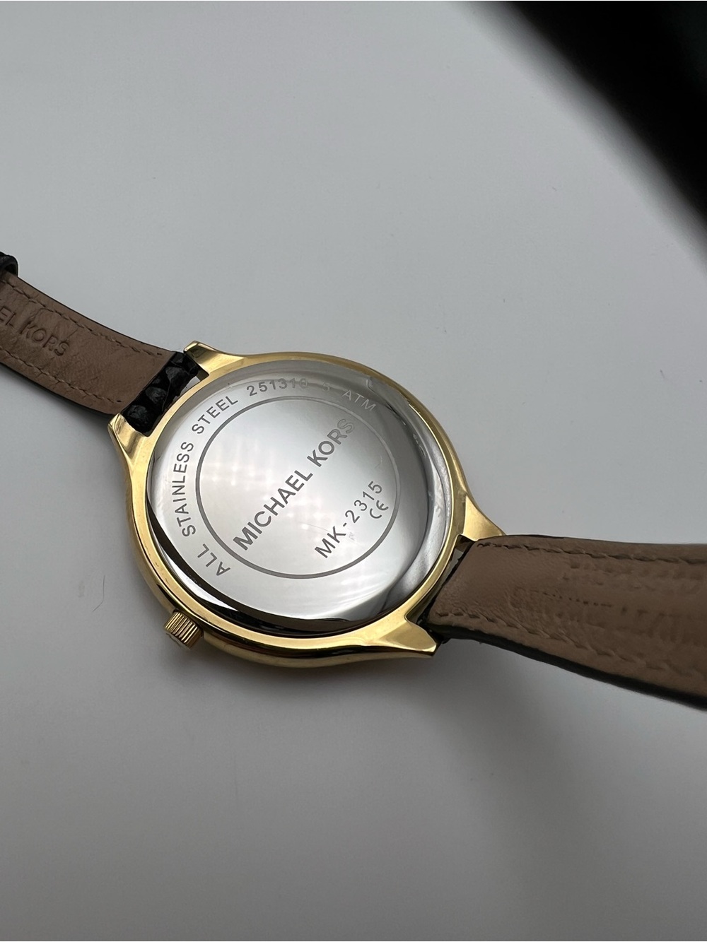 Michael Kors Gold Dial Watch with Black Snake-Embossed Strap - Picture 3 of 6
